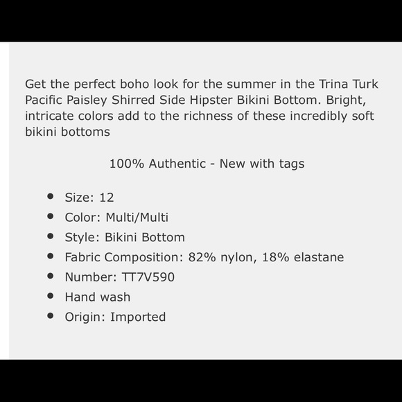 Trina Turk 2pc Bikini in Pacific Paisley NWT - Picture 8 of 8